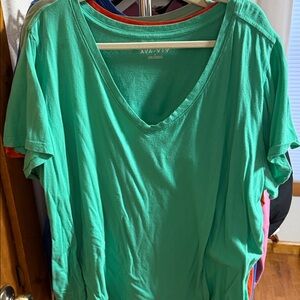 Ava & Viv Women's Teal V-Neck Tee